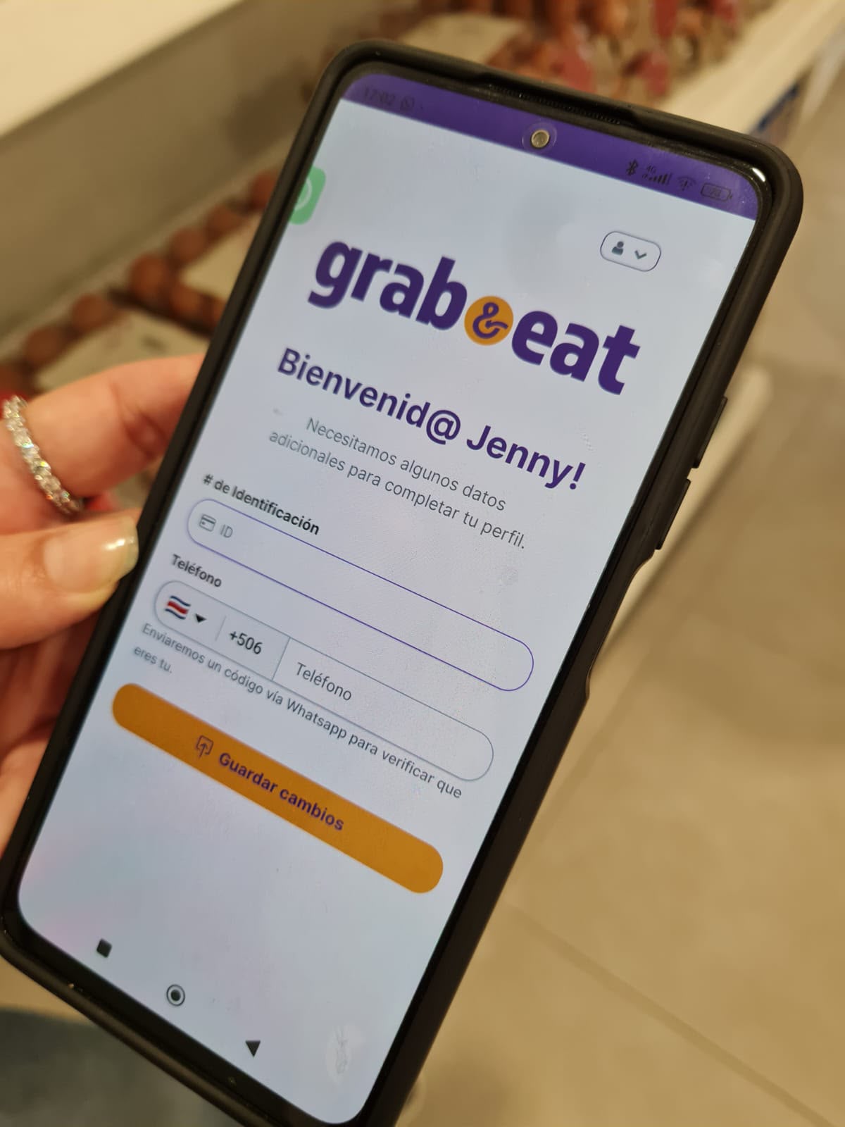 Aplicación Grab&Eat para compras en tiendas autónomas